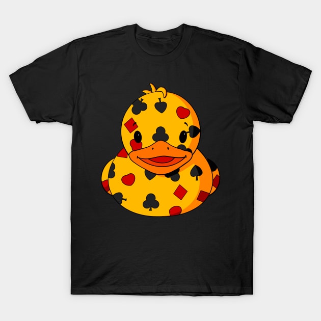 Card Suit Pattern Rubber Duck T-Shirt by Alisha Ober Designs